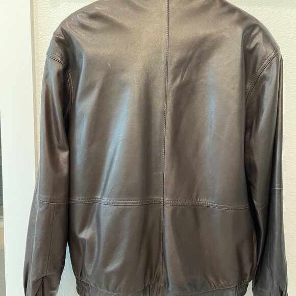 Remy Leather bomber Jacket- Color- Chocolate. Size 42 - Picture 3 of 7